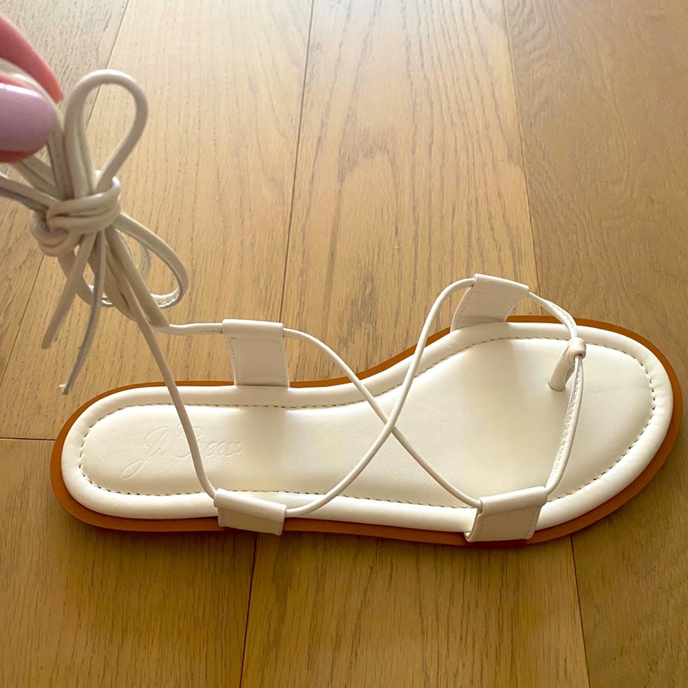 J Crew Brand New White Sandals